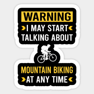 Warning Mountain Biking MTB Sticker